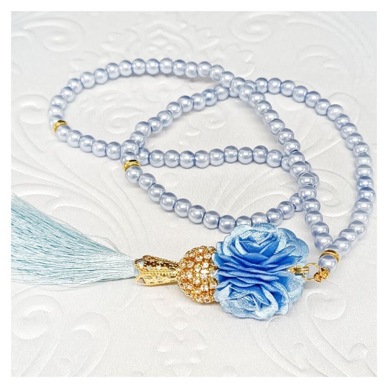 Tesbih Cam Mavi 6 Mm - 10 Adet