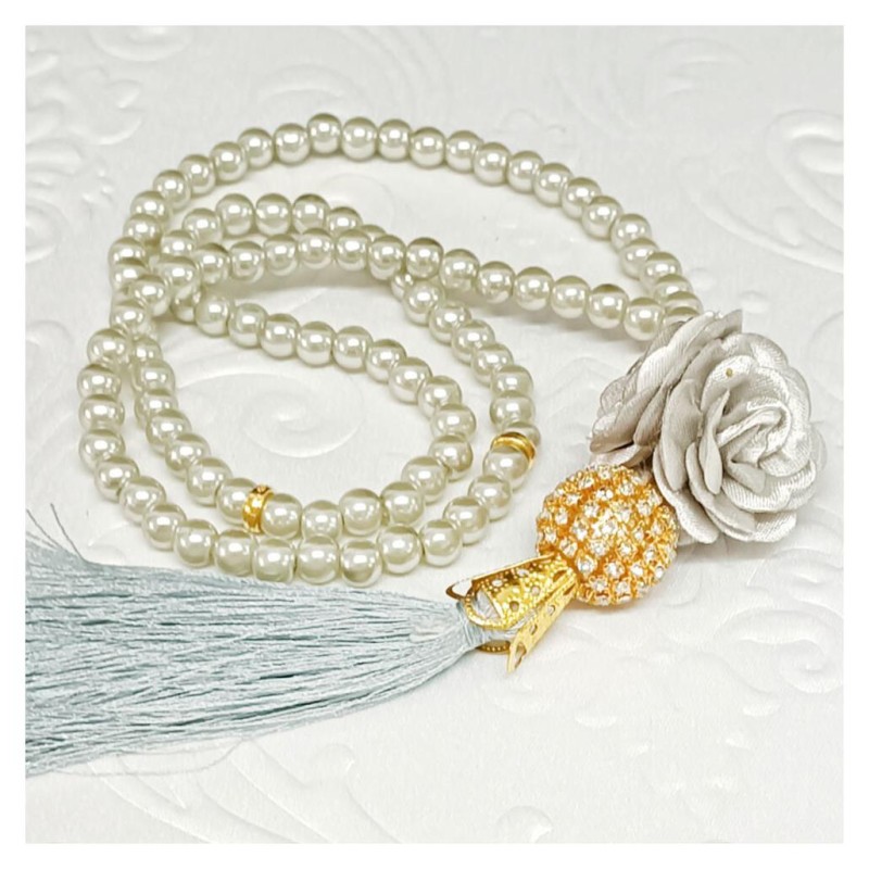 Tesbih Cam Gri 6 Mm - 10 Adet