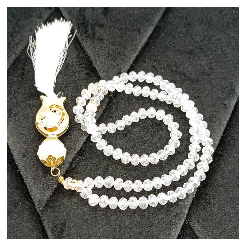 Kristal Tesbih Şeffaf Beyaz 8 Mm - 10 Adet