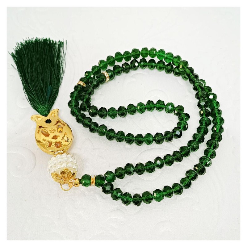 Kristal Tesbih Şeffaf Yeşil 8 Mm - 10 Adet