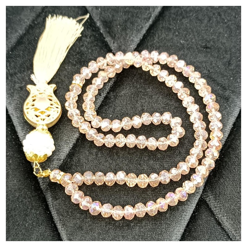 Kristal Tesbih Şeffaf Pudra 8 Mm - 10 Adet