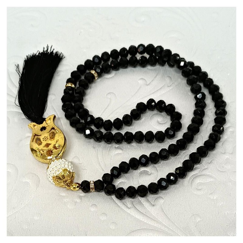 Kristal Tesbih Siyah 8 Mm - 10 Adet