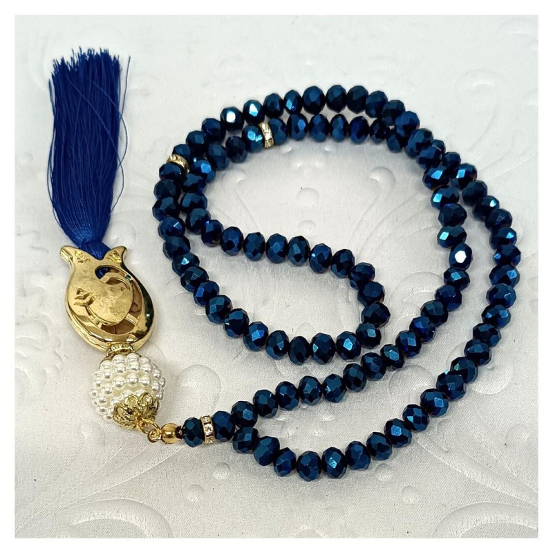 Kristal Tesbih Lacivert 8 Mm - 10 Adet