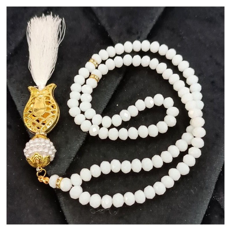 Kristal Tesbih Beyaz 8 Mm - 10 Adet