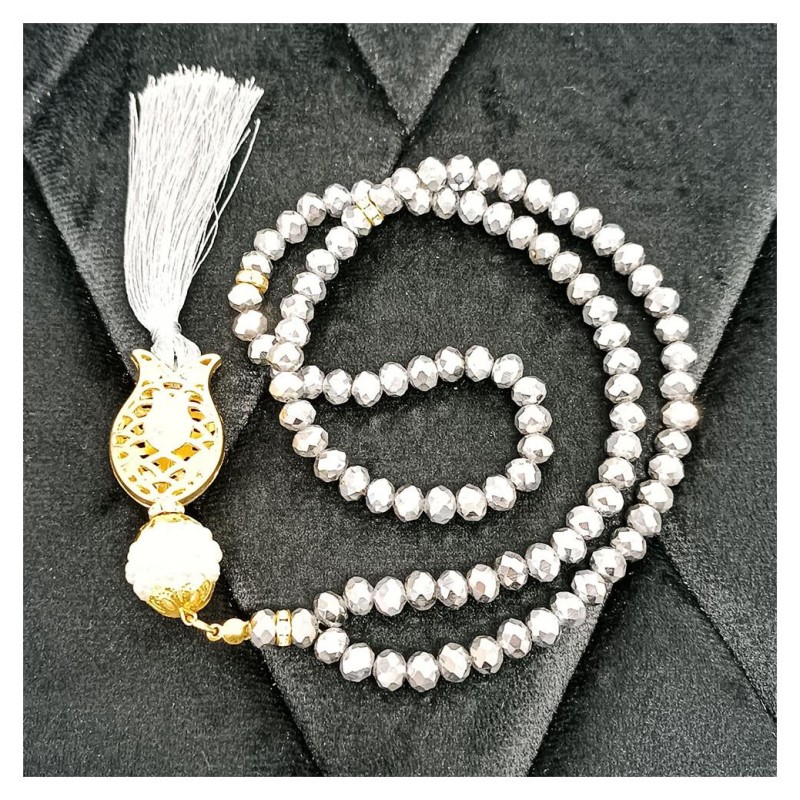 Kristal Tesbih Gümüş 8 Mm - 10 Adet