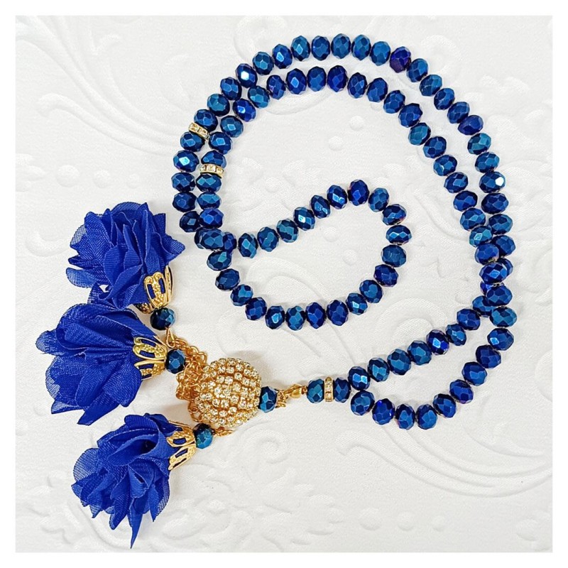 Kristal Tesbih Lacivert 8 Mm - 10 Adet