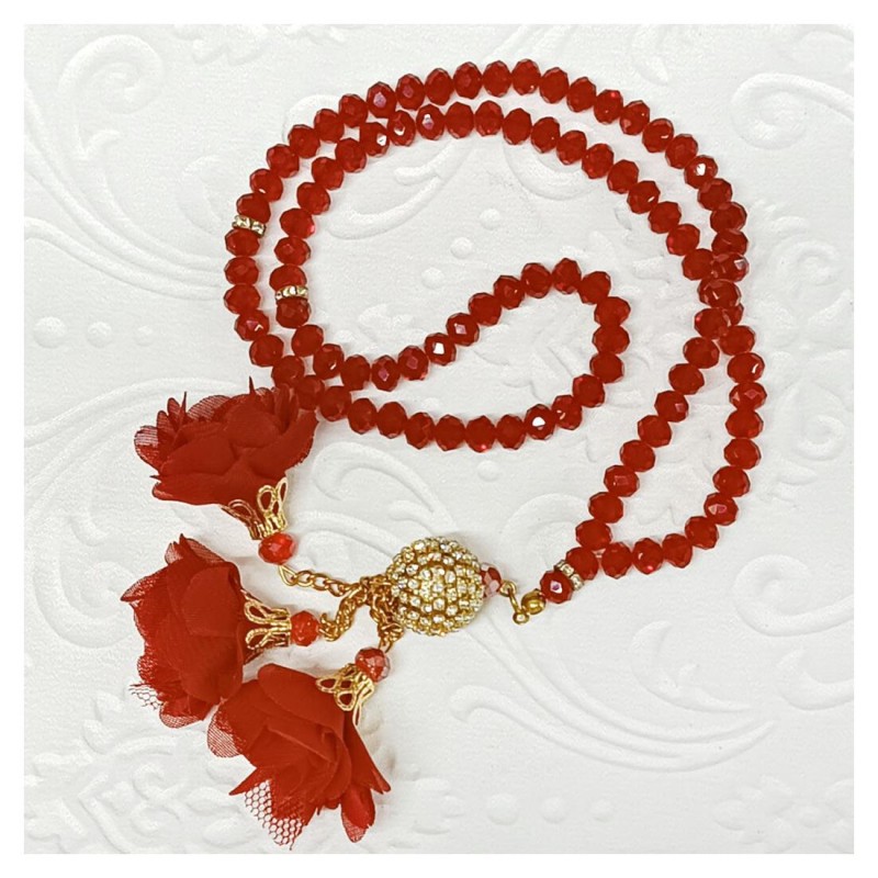 Kristal Tesbih  Bordo 8 Mm - 10 Adet