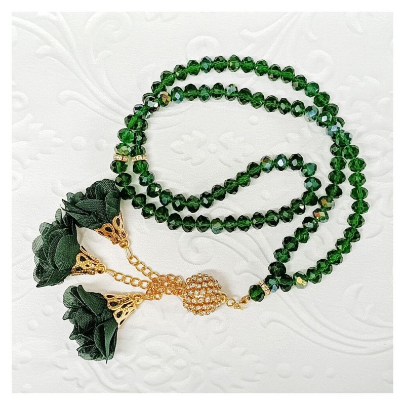 Kristal Tesbih Yeşil Şeffaf 8 Mm - 10 Adet