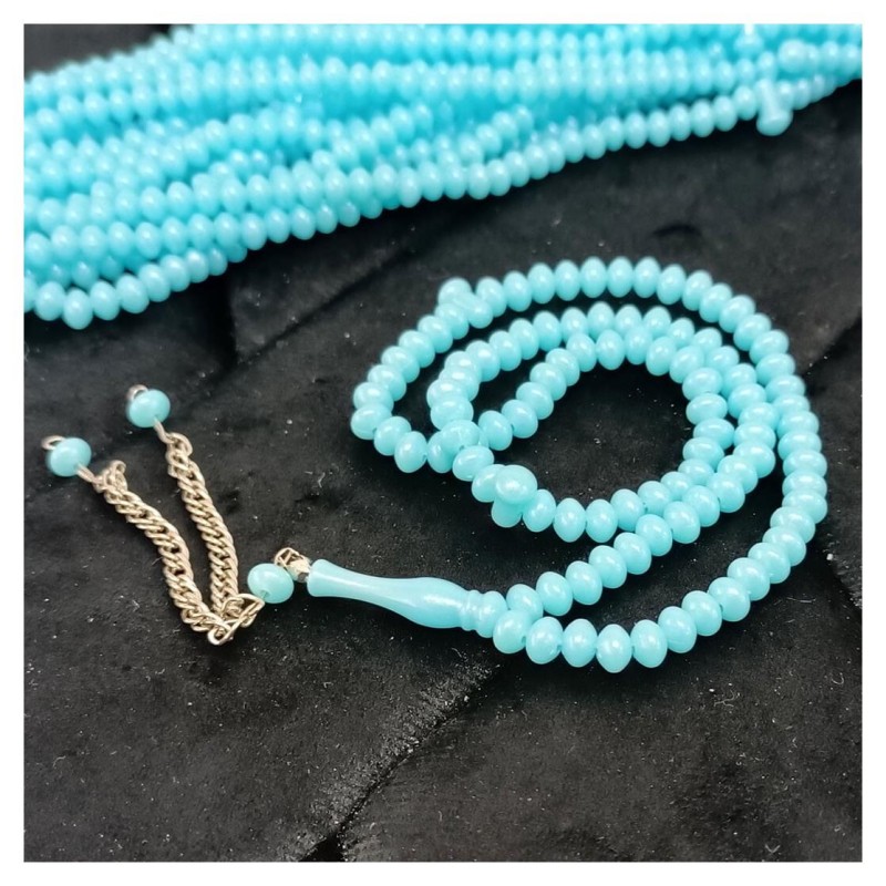 Tesbih Akrilik Bebe Mavi 7 Mm - 10 Adet