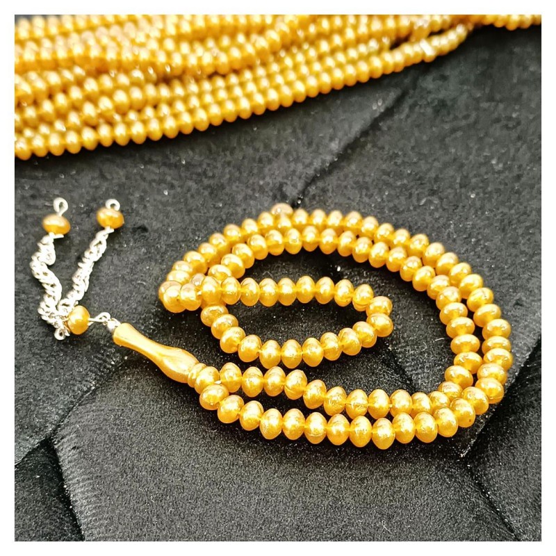 Tesbih Akrilik Hardal 7 Mm - 10 Adet