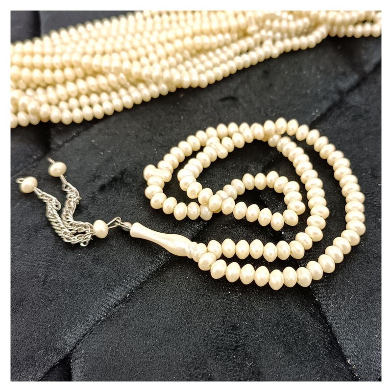 Tesbih Akrilik Bej 7 Mm - 10 Adet