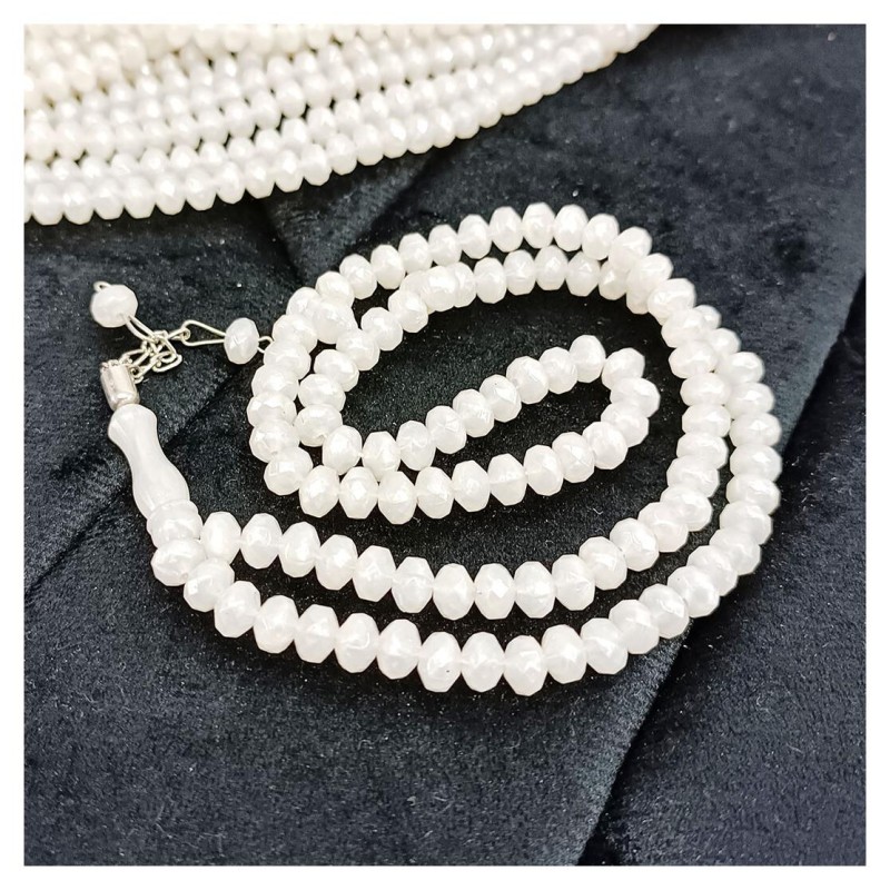 Tesbih Akrilik Beyaz 8 Mm - 10 Adet