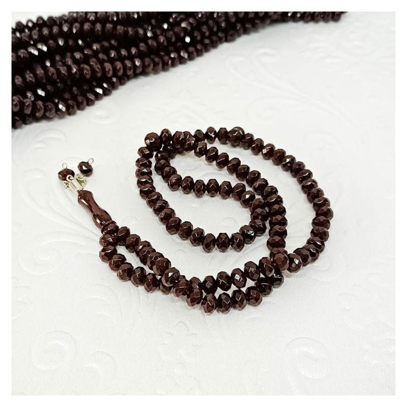 Tesbih Akrilik Koyu Kahve 8 Mm - 10 Adet