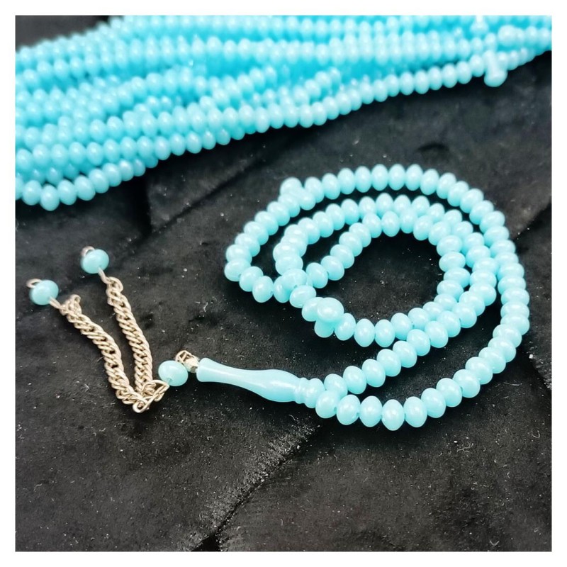 Tesbih Akrilik Bebe Mavi 6 Mm - 10 Adet