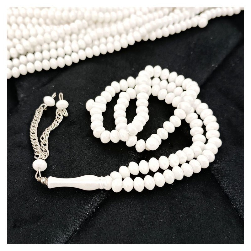 Tesbih Akrilik Beyaz 6 Mm - 10 Adet