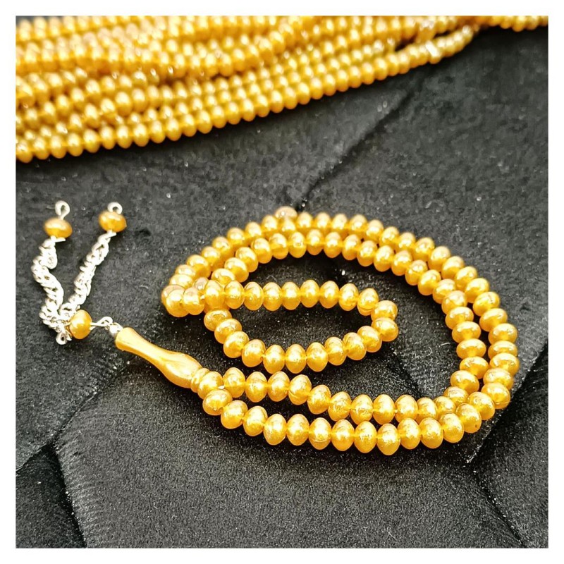 Tesbih Akrilik Hardal 6 Mm - 10 Adet