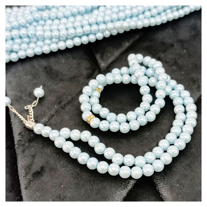 Tesbih Inci Mavi 8 Mm - 10 Adet