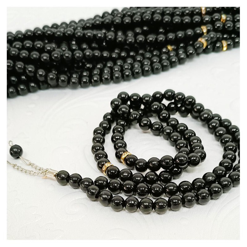 Tesbih İnci Siyah 8 Mm - 10 Adet