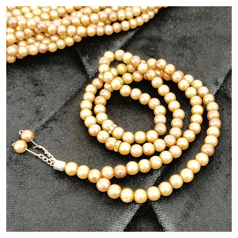 Tesbih İnci Bej 8 Mm - 10 Adet