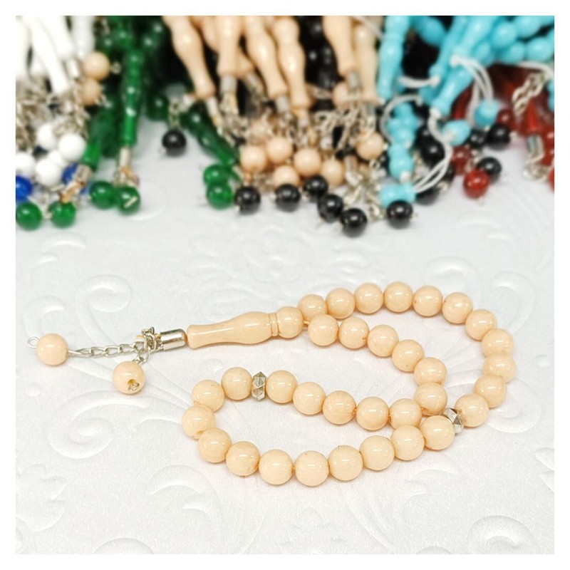 Erkek Tesbih Akrilik 33lü Bej 10 Mm - 10 Adet