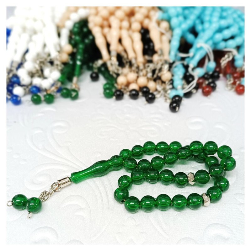 Erkek Tesbih Akrilik 33lü Yeşil 14 Mm - 5 Adet