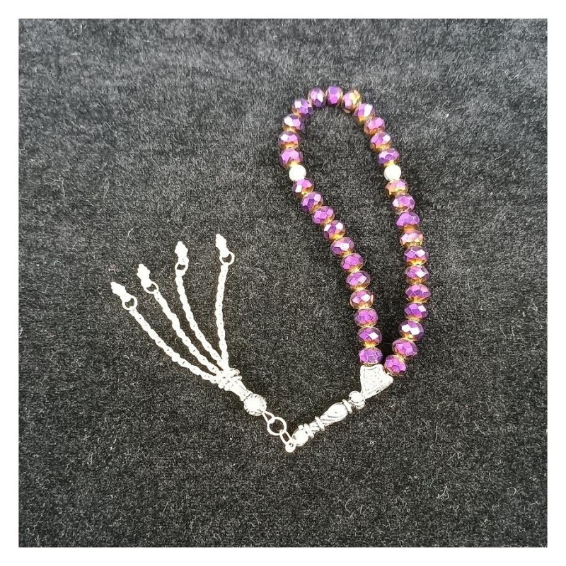 Kristal Tesbih 33'lu Mürdüm 8 Mm - 10 Adet