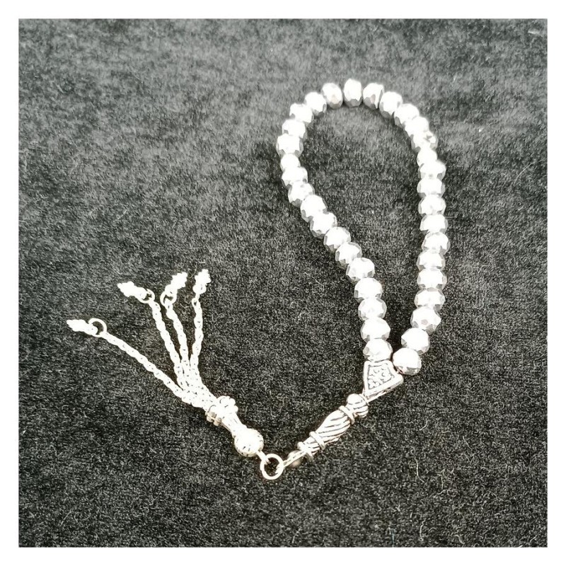 Kristal Tesbih 33'lu Gümüş 8 Mm - 10 Adet