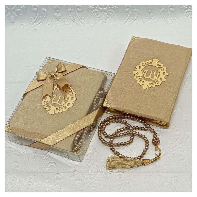 Hediyelik Kuran Seti Kapiçino - Tesbihli 