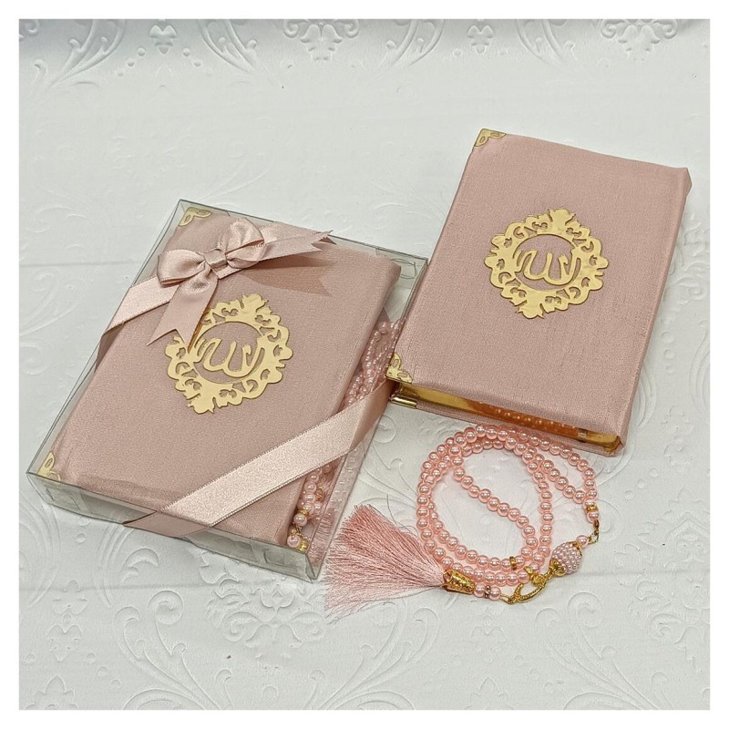 Hediyelik Kuran Seti Pudra - Tesbihli 