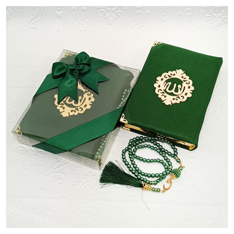Hediyelik Kuran Seti Yeşil - Tesbihli 