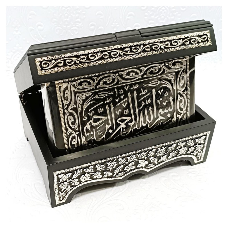 Hediyelik Kuranı Kerim Gümüş Rahleli Sandık