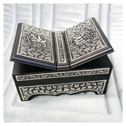 Hediyelik Kuranı Kerim Gümüş Rahleli Sandık