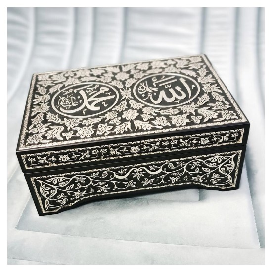 Hediyelik Kuranı Kerim Gümüş Sandıklı Set