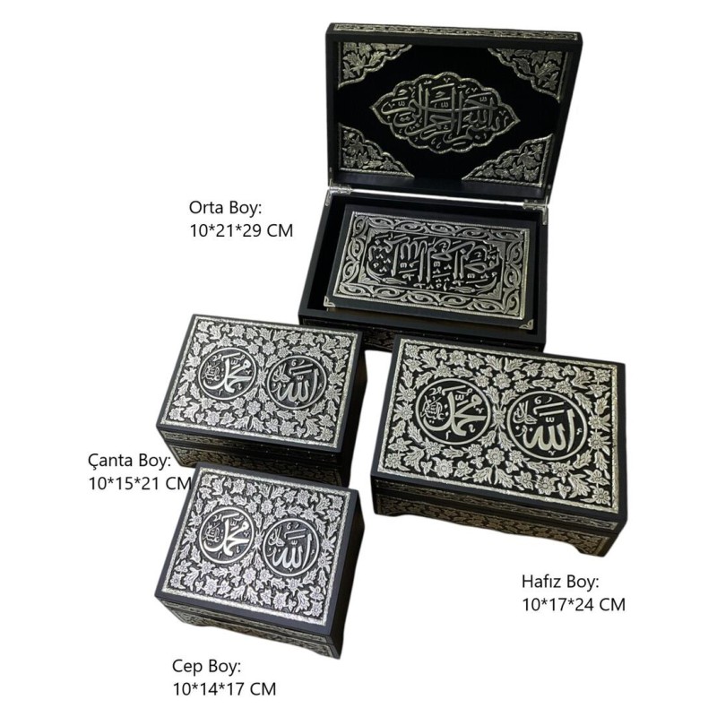 Hediyelik Kuranı Kerim Gümüş Sandıklı Set