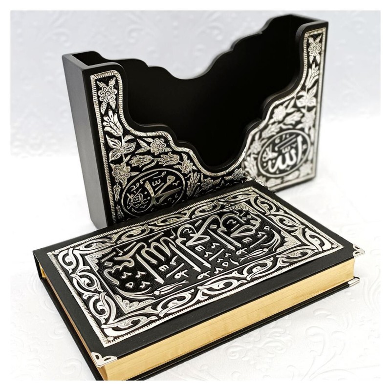 Hediyelik Kuranı Kerim Gümüş V Tipi Biblo Set