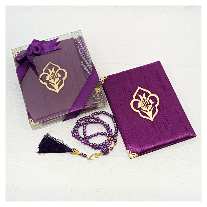 Hediyelik Yasin Seti Mürdüm - Tesbihli