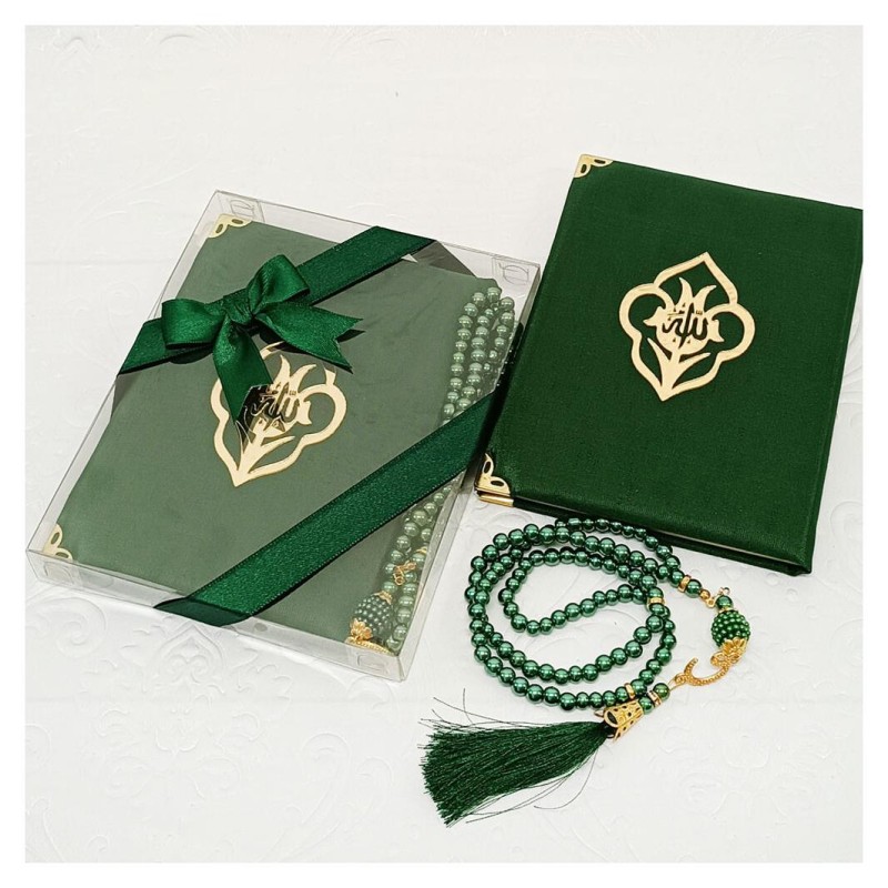 Hediyelik Yasin Seti Yeşil - Tesbihli