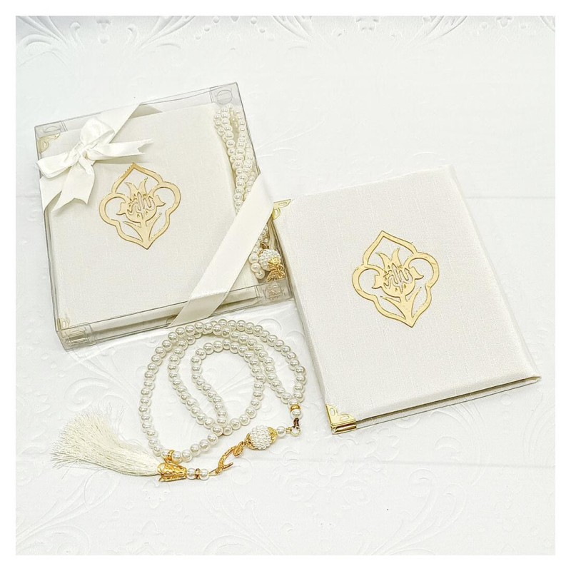 Hediyelik Yasin Seti Bej - Tesbihli