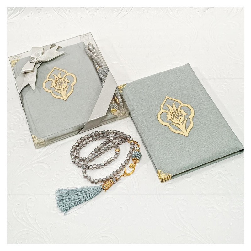 Hediyelik Yasin Seti Gri - Tesbihli