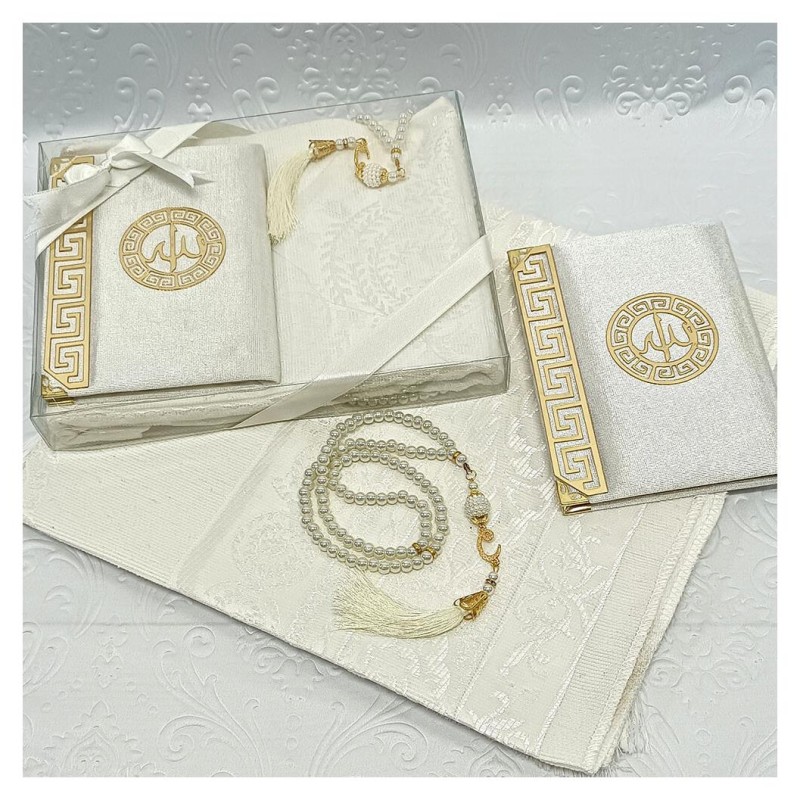 Hediyelik Yasin Seti Bej - Yasin Seccade Tesbih