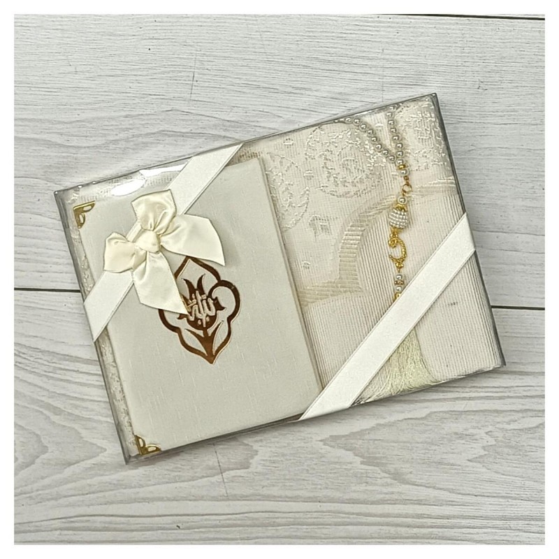 Hediyelik Yasin Seti Bej - Yasin Seccade Tesbih