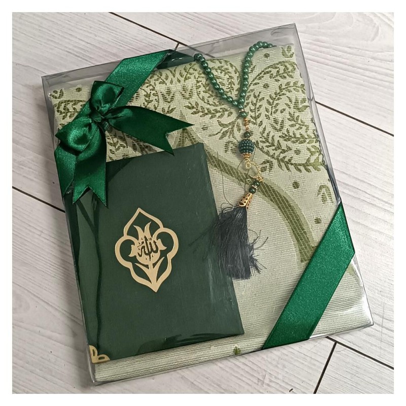 Hediyelik Yasin Seti Yeşil -  Yasin Seccade Tesbih