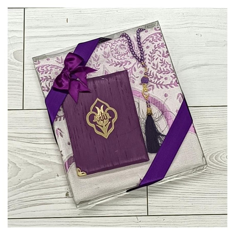 Hediyelik Yasin Seti Mürdüm -  Yasin Seccade Tesbih