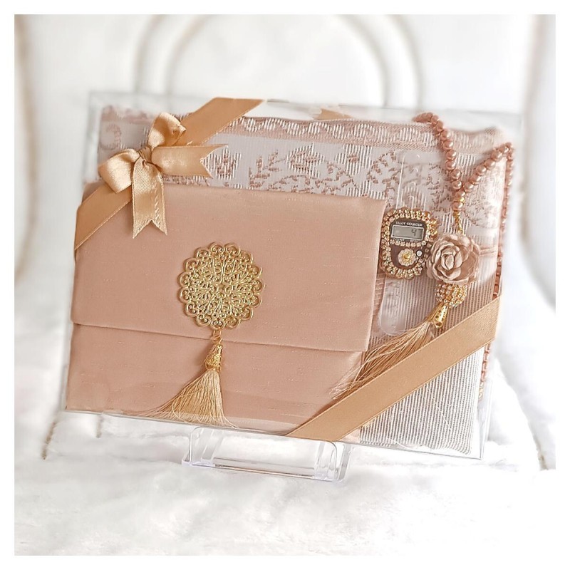 Hediyelik Yasin Seti Pudra - Şantuk Keseli Seccade Tesbih Zikirmatik