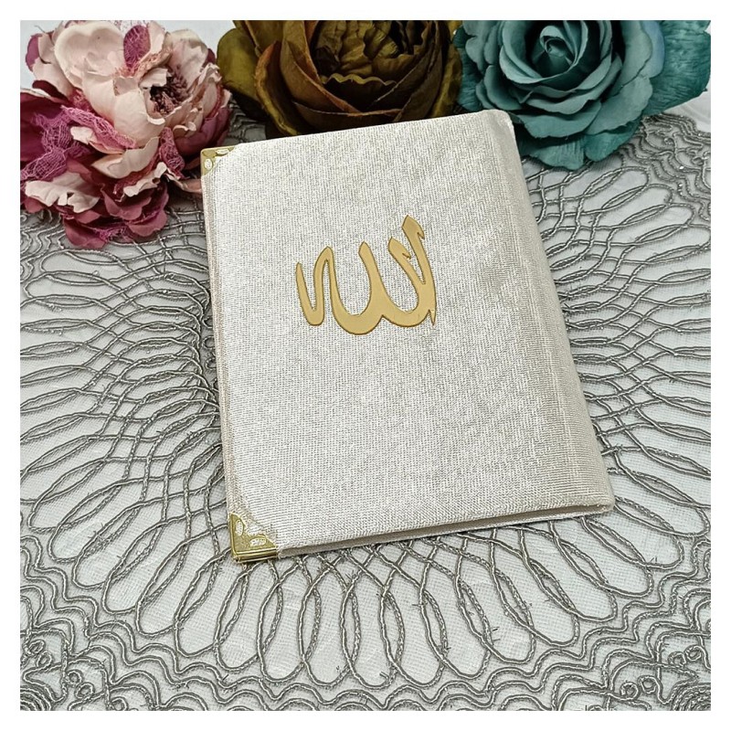 Kadife Kaplı Yasin Kitabı - Bej Çanta Boy 