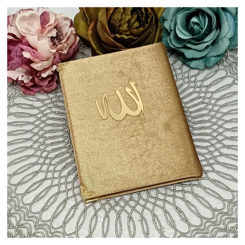 Kadife Kaplı Yasin Kitabı - Kapiçino  Çanta Boy 