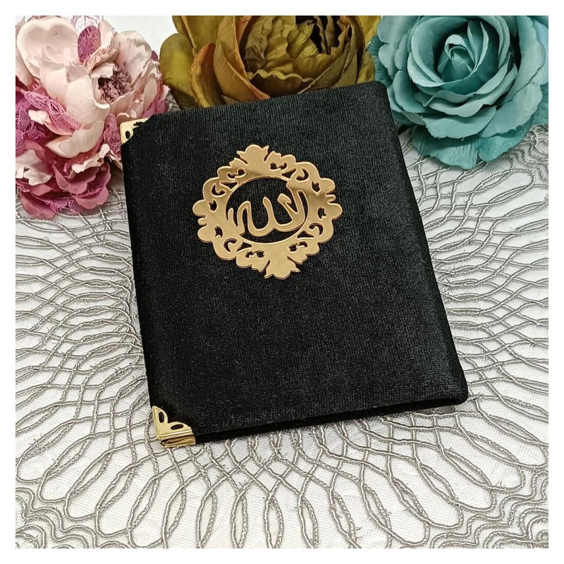 Kadife Kaplı Yasin Kitabı Siyah Çanta Boy 