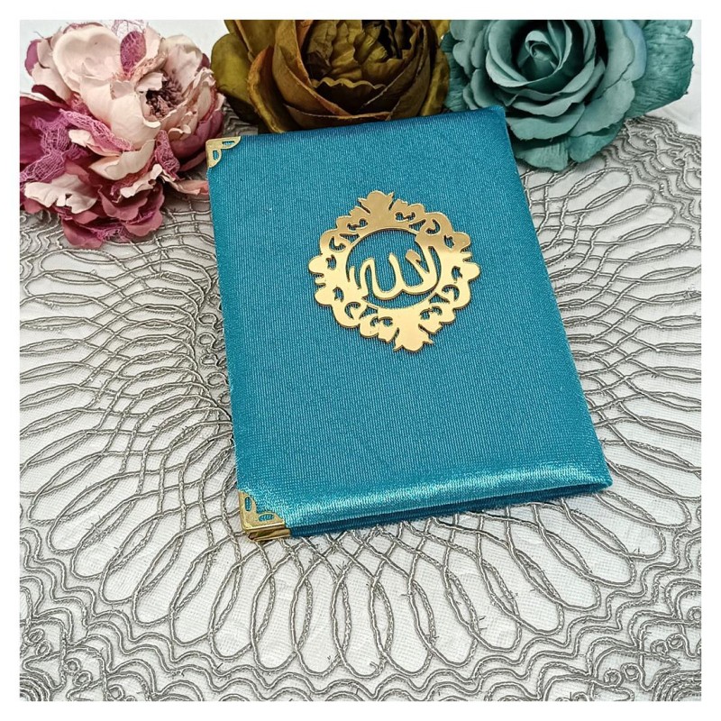 Kadife Kaplı Yasin Kitabı - Mavi Çanta Boy 