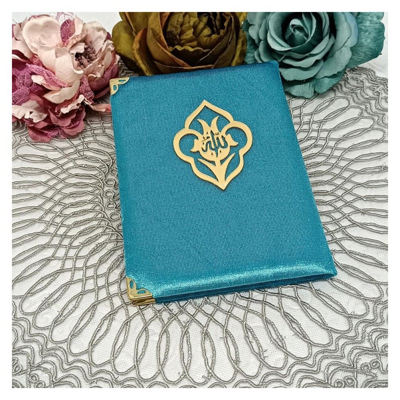 Kadife Kaplı Yasin Kitabı - Mavi Çanta Boy 