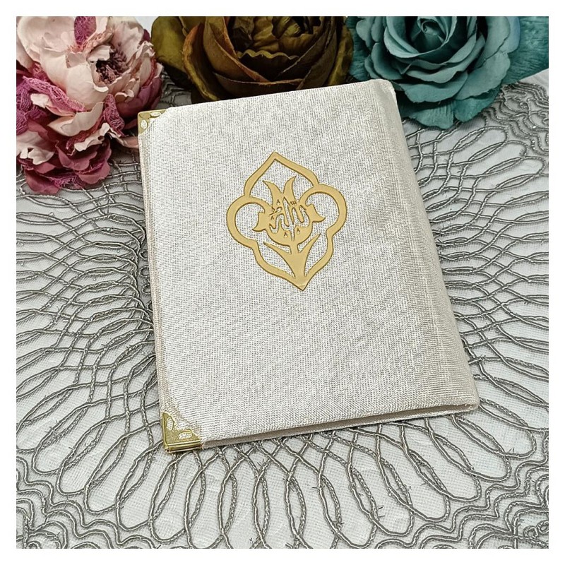 Kadife Kaplı Yasin Kitabı - Bej Çanta Boy